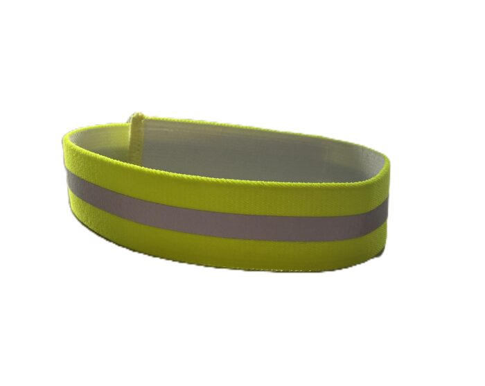Warnhalsung mit Klettband gelb (schmal)